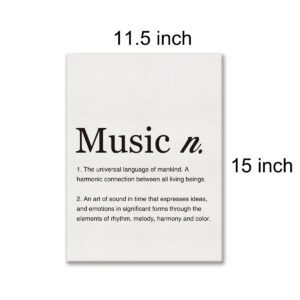 Music Definition Print Canvas Wall Art Home Office Decor Modern Minimalist Painting 12x15 Canvas Music Poster Framed Ready to Hang Artwork Musician Gift - Image 3