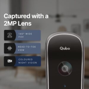Qubo Smart WiFi Video Doorbell from Hero Group | Instant Phone Visitor Video Call | Intruder Alarm System | 1080P FHD Camera | 2-Way Talk | Alexa & OK Google | Plug and Play AC Chime | Made in India - Image 4