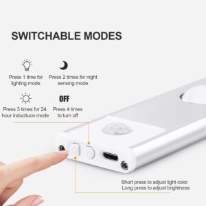 XERGY LED Under Cabinet Wireless Lights, Under Counter Closet Lights with Motion Sensor, USB Rechargeable Light Strip for Indoor Kitchen Closet Stairway (Cabinet Light Rechargeable 40 CM) - Image 3