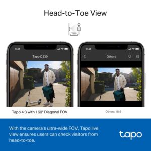 TP-Link Tapo D230S1 2K 5Mp/1920p Smart Wireless Security Video Doorbell,Battery-Powered,Two-Way Talk,Ip64,Colour Night Vision,Cloud &Local Storage,Compatible with Alexa&Google Home,Easy Installation - Image 5