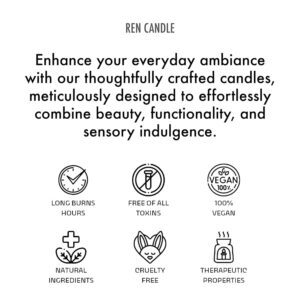 Ren Candle Luxury Scented Candles | Scented Soy Wax Candle | Organic Aroma Candles | Luxury Aroma Therapy Votive Jar | 400g Candle Weight | Scented Candles for Home Decor Gift (Cozy Blanket) - Image 5