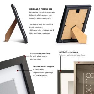 ArtzFolio Wall & Table Photo Frame D6 | Wall Photo Frame Collage for Living Room | Picture Frames Home & Wall Decoration | Black | Single Unit With Mat | With Back Stand | 8x10inch - Image 6