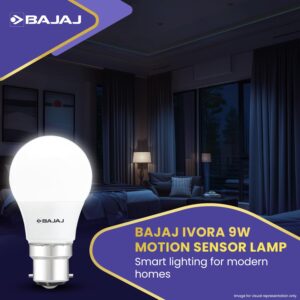 Bajaj Ivora Motion Sensor LED Lamp 9W CDL B22 | 5 Star Rated | Energy Efficient & Motion Sensor Operation | Wide Operating Voltage | 1 Year - Warranty (Pack Of 1, White) - Image 3