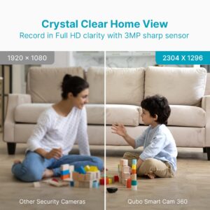 QUBO Smart 360 2K 3MP 1296p WiFi CCTV Security Camera from Hero Group | Mobile App | Two Way Talk | Night Vision | Cloud & SD Card Recording | Made in India | Alexa & OK Google | 1TB SD Card Support - Image 4