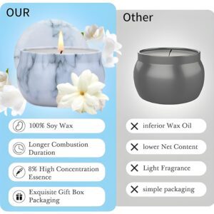 Vervenix Luxury Scented Candles with Reusable Painted Tin Can Set - 100% Natural Soy Wax, Long-Lasting Aromatherapy Candles for Stress Relief and Home Decor, Rose & Lemon Fragrances(Pack of 2) - Image 5