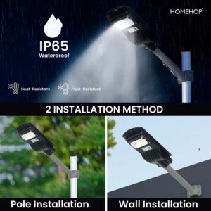 Homehop 30W All in One Solar Street Light Outdoor Home Garden Wall Balcony Motion Sensor Security Lamp with Remote, Automatic (ABS, Cool White, Pack of 2) - Image 3