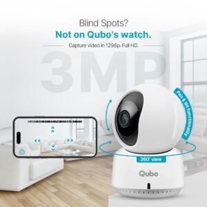 QUBO Smart 360 2K 3MP 1296p WiFi CCTV Security Camera from Hero Group | Mobile App | Two Way Talk | Night Vision | Cloud & SD Card Recording | Made in India | Alexa & OK Google | 1TB SD Card Support - Image 5