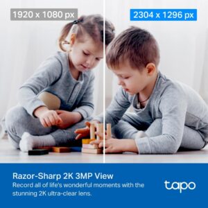 Tapo TP-Link C210 360° 3MP Full HD 2304 X 1296P Video Pan/Tilt Smart Wi-Fi Security Camera | Alexa Enabled | 2-Way Audio| Night Vision| Motion Detection | Indoor CCTV White - Image 4