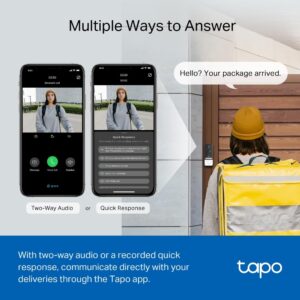 TP-Link Tapo D230S1 2K 5Mp/1920p Smart Wireless Security Video Doorbell,Battery-Powered,Two-Way Talk,Ip64,Colour Night Vision,Cloud &Local Storage,Compatible with Alexa&Google Home,Easy Installation - Image 8
