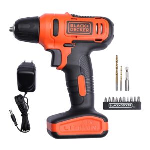 BLACK+DECKER LD12SP 12V 10mm Li-ion Cordless Variable Speed Reversible Drill Machine Driver with 10 Screwdriver & 2 Drill Machine Bits for Home & DIY Use, 1 Year Warranty, ORANGE & BLACK - Image 2