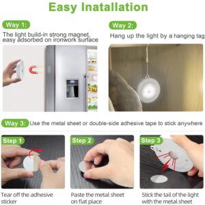 Hoteon Motion Sensor Light, Battery Powered LED Sensor Light for Home with On/Auto/Off Switch, Cordless Magnet Wall Light for Stairs, Hallway, Kitchen, Cabinet, Cold(1 Pack) - Image 8