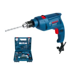 BOSCH Professional GSB 500 RE Corded-Electric Drill Tool Set | 500 W Motor | 100-piece Tools Box Kit | Speed Range upto 2600 RPM | Impact Rate upto 41600 BPM | Chuck Capacity of 10 mm | 1 Yr Warranty - Image 2