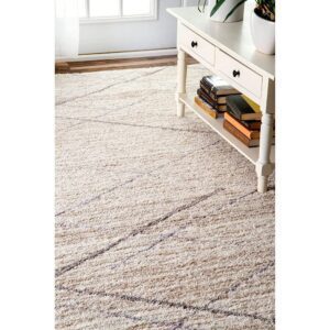 Carpets for Living Room Handwoven Super Soft Modern Area Premium Shag Collection Rugs Carpet 9x12 Feet Light Beige. - Image 3