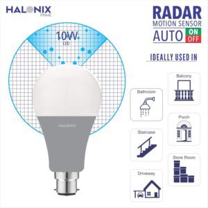 Halonix Radar 10W B22 Cool day white Motion Sensor Led Bulb, Auto on-Auto off, Pack of 1, White - Image 4