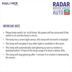 Halonix Radar 10W B22 Cool day white Motion Sensor Led Bulb, Auto on-Auto off, Pack of 1, White - Image 5