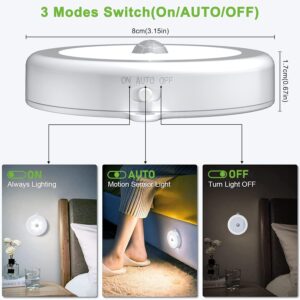 Hoteon Motion Sensor Light, Battery Powered LED Sensor Light for Home with On/Auto/Off Switch, Cordless Magnet Wall Light for Stairs, Hallway, Kitchen, Cabinet, Cold(1 Pack) - Image 4