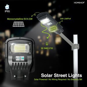 Homehop 30W All in One Solar Street Light Outdoor Home Garden Wall Balcony Motion Sensor Security Lamp with Remote, Automatic (ABS, Cool White, Pack of 2) - Image 7