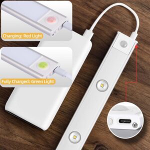 XERGY LED Under Cabinet Wireless Lights, Under Counter Closet Lights with Motion Sensor, USB Rechargeable Light Strip for Indoor Kitchen Closet Stairway (Cabinet Light Rechargeable 40 CM) - Image 4