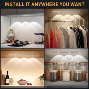 One94Store Under The Cabinet Lights 40 cm Motion Light Home Removable Dimmable USB Rechargeable Closet Light, Wireless Wardrobe Light for Home, Kitchen, Stairs, Wardrobe (Pack of 1) - Image 5