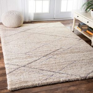 Carpets for Living Room Handwoven Super Soft Modern Area Premium Shag Collection Rugs Carpet 9x12 Feet Light Beige. - Image 2