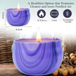 Vervenix Luxury Scented Candles with Reusable Painted Tin Can Set - 100% Natural Soy Wax, Long-Lasting Aromatherapy Candles for Stress Relief and Home Decor, Rose & Lemon Fragrances(Pack of 2) - Image 4
