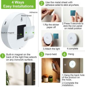 One94Store Motion Sensor Light with USB Charging, Wireless, Rechargeable, Adhesive LED Nightlight for Home (Pack of 2, Warm White) - Image 3