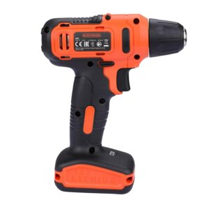 BLACK+DECKER LD12SP 12V 10mm Li-ion Cordless Variable Speed Reversible Drill Machine Driver with 10 Screwdriver & 2 Drill Machine Bits for Home & DIY Use, 1 Year Warranty, ORANGE & BLACK - Image 8