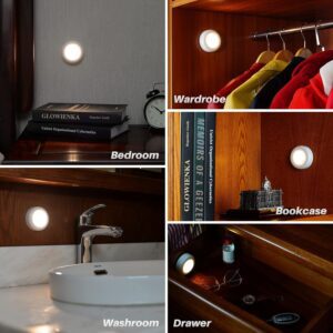 STAR-SPANGLED Tap/Push Light Star-Spangled Mini Night Touch Led Puck Light Portable Under Cabinet Lighting Battery Operated Powered Diy Stick On Light Wireless Closet Counter Kitchen Warm White 5Pack - Image 6