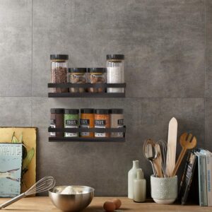 UmI. Metal Multi-Purpose Wall Mount Floating Shelf Wall Mounted Storage Shelves For Kitchen, Bathroom, Bedroom, Office (Medium, Black) - Image 3