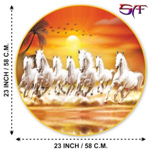 Livin'luxe 7 Running Horses modern art painting Premium Framed Wall paintings for living room, bedroom, home decoration, wall decoration (23 inch x 23 inch, Gold) - Image 6