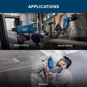 BOSCH GSB 600 Corded Electric Impact Drill, 100Pcs Accessory Set | 600 W Motor | Speed of 3000 RPM | Rated Torque of 1.4 Nm | Impact rate of 48000 BPM | Double Insulation | 1 Year Warranty - Image 7