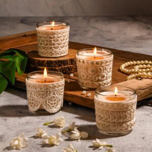 Rad Living Mehfil - Set of 4 Votive Scented Soy Candles| Aromatic Fragrance of White Oud,Bergamot Cinnamon,Rose Cedarwood and Vanilla,Levender Tabacco|17hrs Burn Time | Home Decor | Luxury Gift-80gm - Image 2