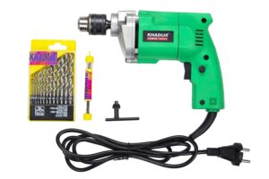 KHADIJA Drill Machine 10mm With Free 13Pcs HSS Drill Bits & 1Pc Masonary Bit Combo 6 Months Warranty - Image 2