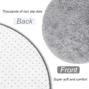 Deoxys Microfiber Oval Rugs for Bedrooms Fluffy Living Room Area Rug Soft Shaggy Carpet for Kids Room Floor Mat (50X80 Cm,Grey) - Image 7