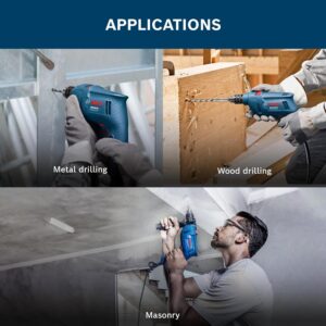 BOSCH Professional GSB 500 RE Corded-Electric Drill Tool Set | 500 W Motor | 100-piece Tools Box Kit | Speed Range upto 2600 RPM | Impact Rate upto 41600 BPM | Chuck Capacity of 10 mm | 1 Yr Warranty - Image 7
