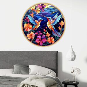 Livin'luxe paintings Loving couple Bird modern art Premium Sparkle lamination Golden Slim Frame 58 cm x 58 cm Large Size, For Home/Office/Hotel painting GR-26 - Image 5