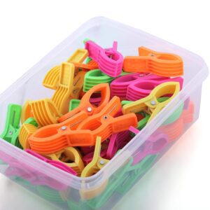 WEWEL® Heavy Quality Duty Rust Cloth Peg Plastic Hanging Clips for Cloth Drying/Pegs for Hanger/Rods/Ropes/Towel Dryer/Cloth Drying Pins(48 RYNO Super Clip)(with Storage Box) (Jumbo) - Image 2