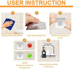Honexa Plastic 4 Pieces Bathroom Shelf Adhesi... - Image 3