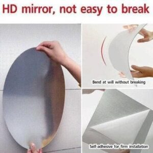 Oval Shape Adhesive Mirror Sticker for Wall o... - Image 5