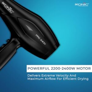 Ikonic 2400 Professional Hair Dryer, Black, 2... - Image 4
