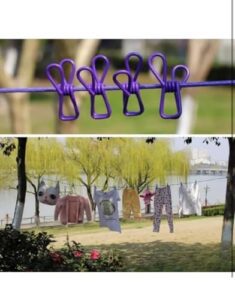 Cloth Drying Rope with Hooks Elastic Cloth Ha... - Image 8