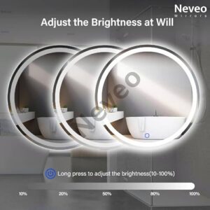 Neveo Mirrors 18" Round 3in1 led Light Mirror... - Image 6