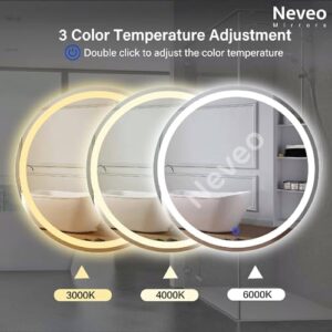 Neveo Mirrors 18" Round 3in1 led Light Mirror... - Image 5