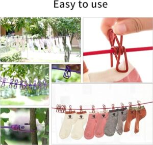 Cloth Drying Rope with Hooks (Pack of 1) Elas... - Image 6