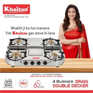 Khaitan 4 Burner Draw Double Decker (with ext... - Image 3
