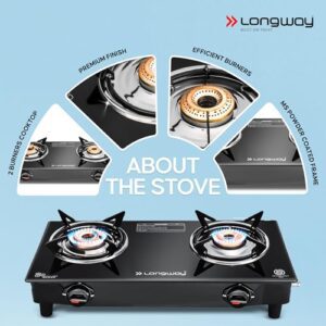 Longway Furn Glass Top, 2 Burner Manual Ignit... - Image 5