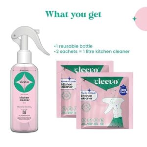Cleevo Kitchen Cleaner Spray- 1L Bottle Pack ... - Image 3