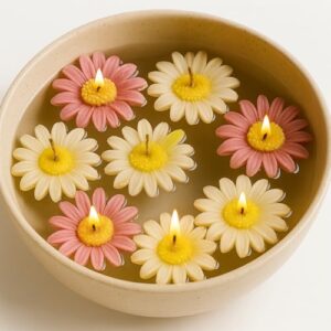 SERAAF 8Pcs Daisy Flower Floating Candles for... - Image 9