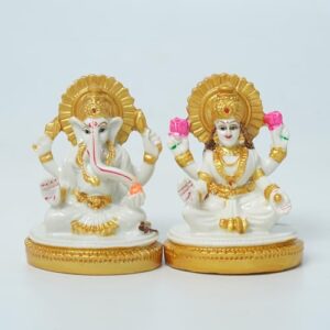 Hand Painted Cultured White Marble Laksh... - Image 2