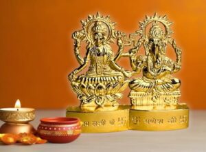 Girdhari Brass Ganesh Lakshmi Idol | Pit... - Image 5